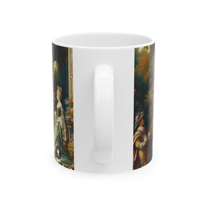 "Regal Elegance : Un portrait de jardin d'inspiration gothique" - La tasse en céramique Alien 11oz International Gothic