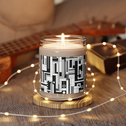 "De Stijl in Black and White" - The Alien Scented Soy Candle 9oz De Stijl Style