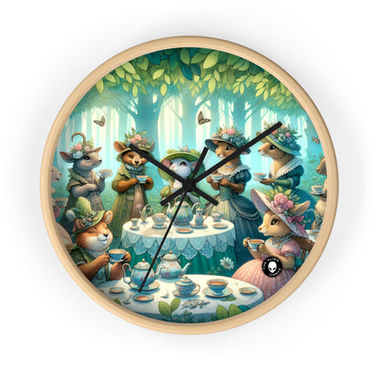 "Fancy Hats and Teacups: A Woodland Tea Party" - The Alien Wall Clock