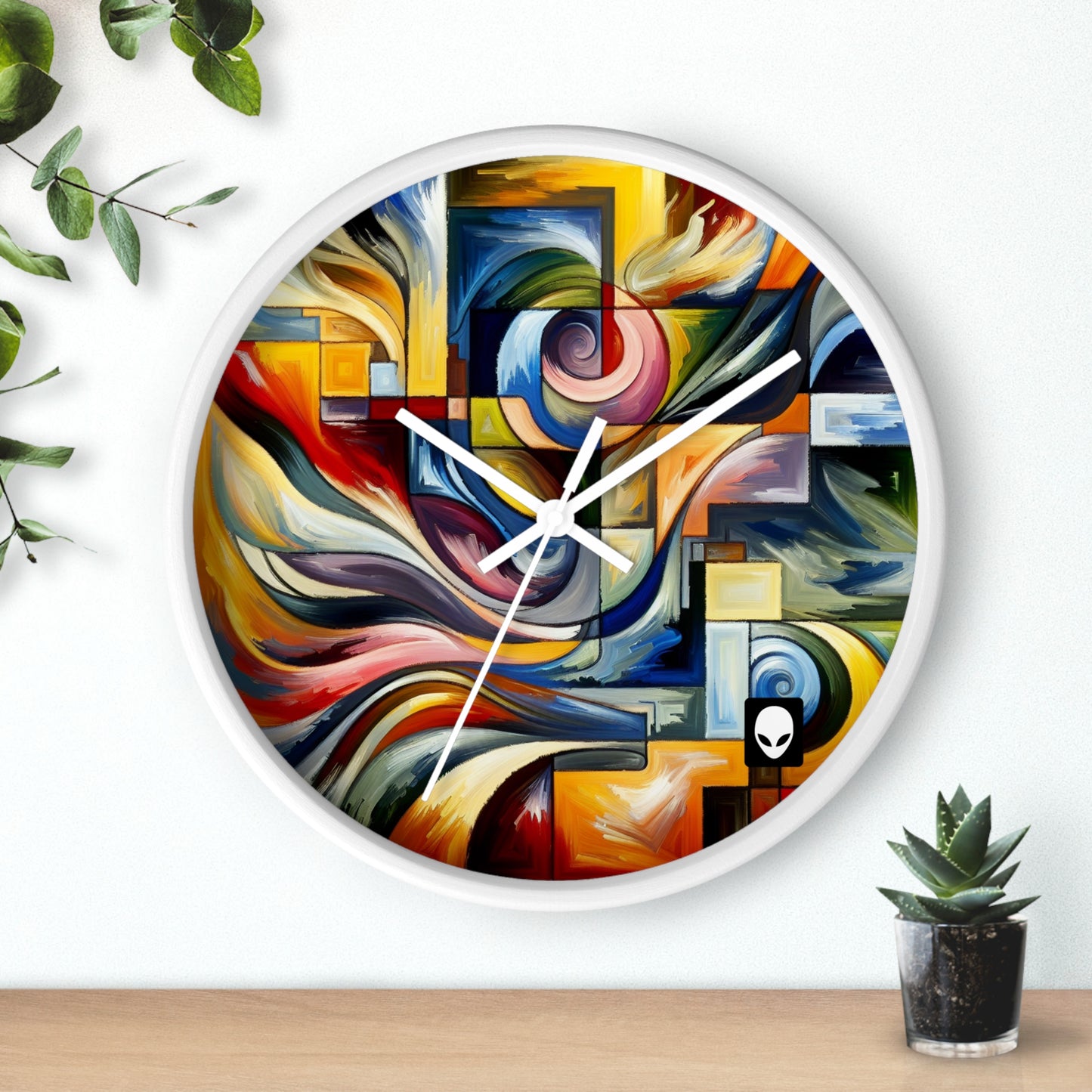 "Una tensión de formas" - El reloj de pared alienígena estilo expresionismo abstracto