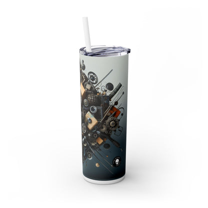 "Nature's Tapestry: Assemblage Art Piece" - The Alien Maars® Skinny Tumbler with Straw 20oz Assemblage Art