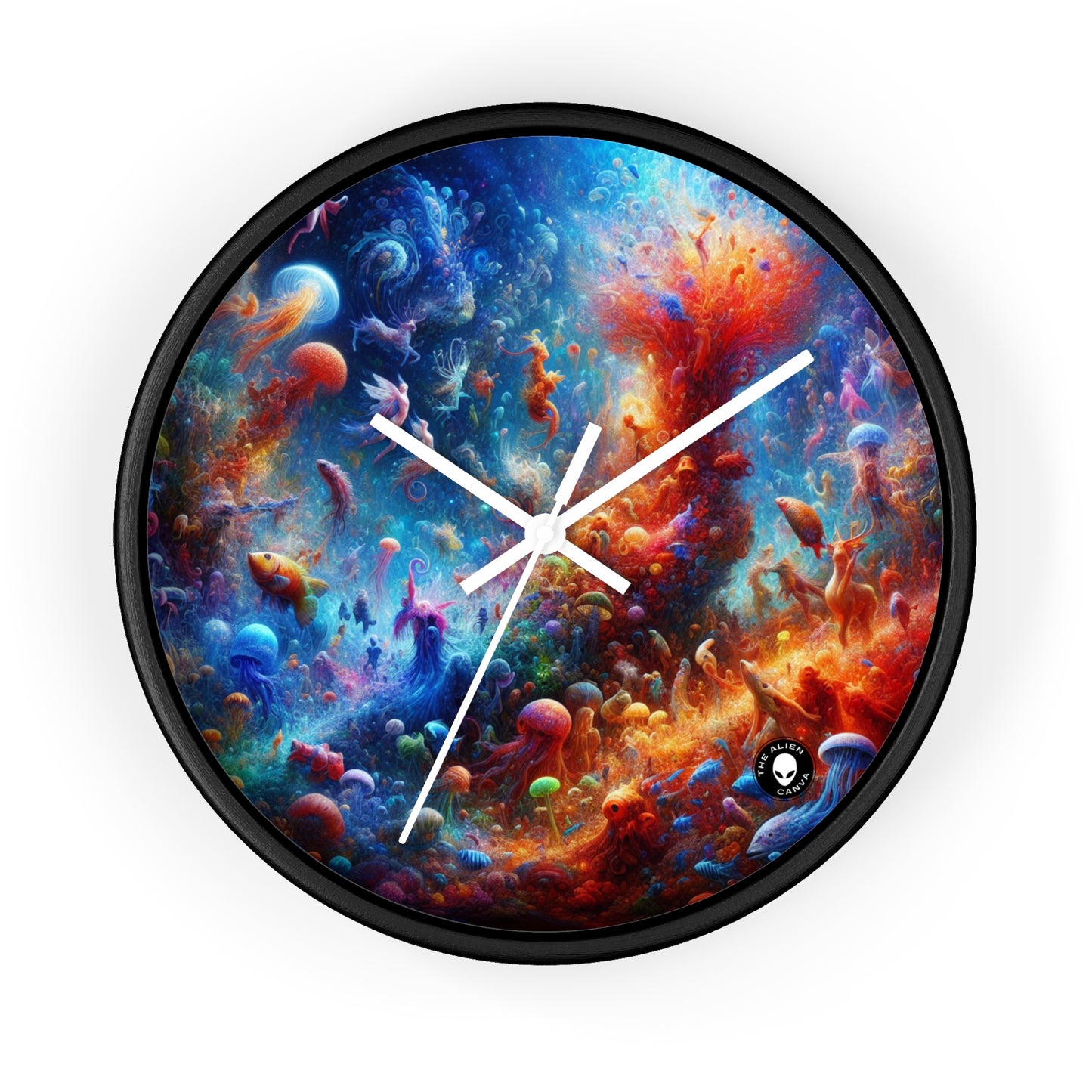 "Glowing Coral Dance Party" - The Alien Wall Clock