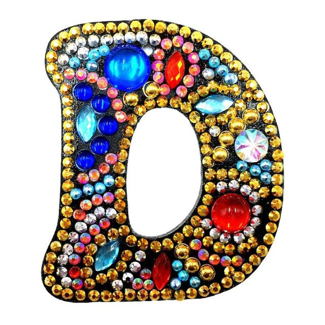 Lettres de l'alphabet simples, porte-clés, peinture au diamant