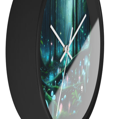 "Noche encantada: Bosque bioluminiscente" - El reloj de pared alienígena