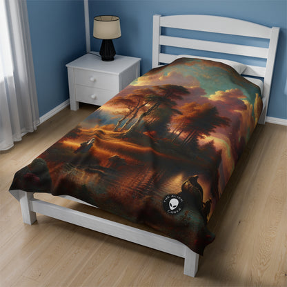 "Whispers of Love in the Enchanted Forest" - The Alien Velveteen Plush Blanket Romanticism