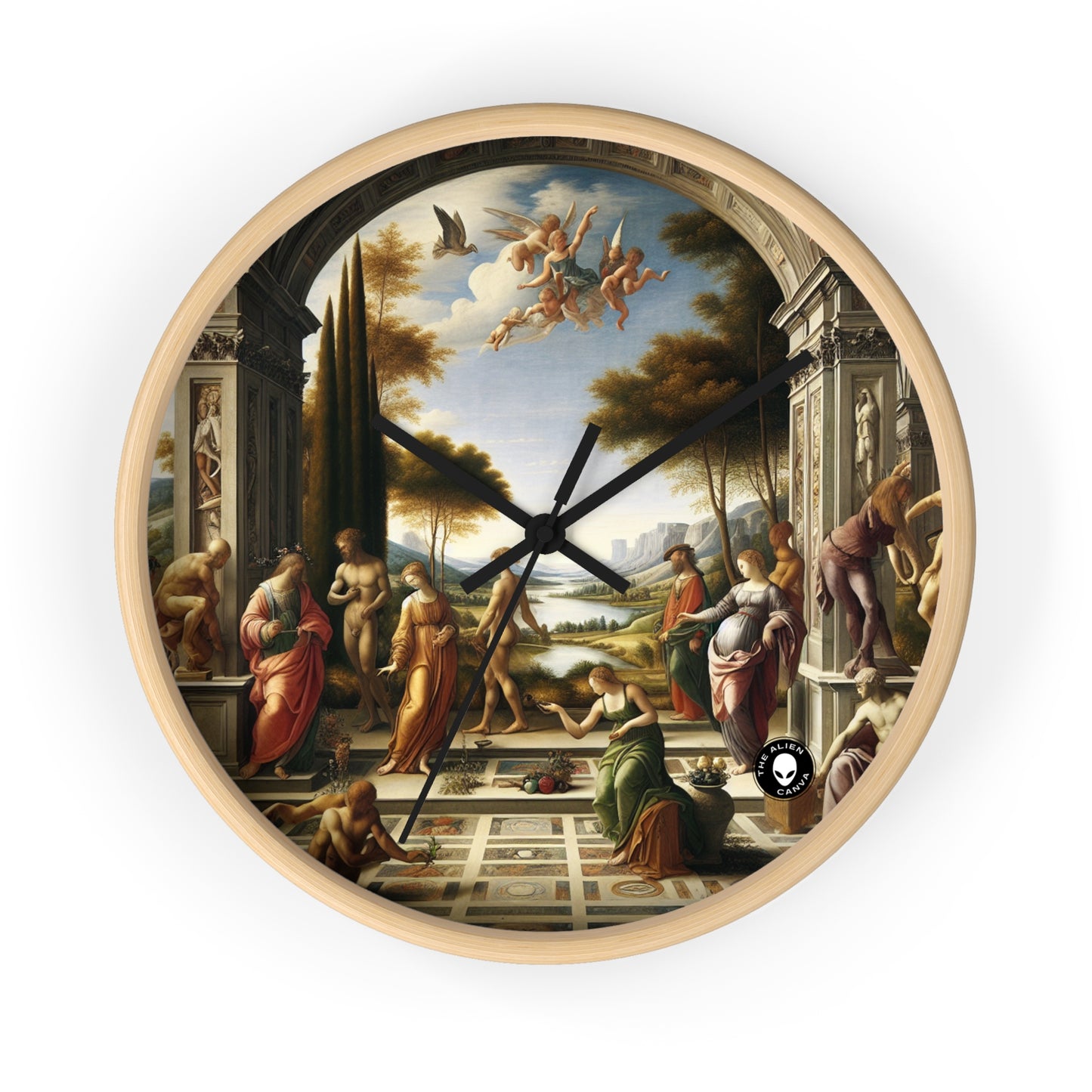 "El renacimiento de una ciudad: combinación de elegancia clásica con energía urbana moderna" - The Alien Wall Clock Renaissance Art