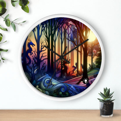 "Mystical Twilight: Creatures in the Forest" - The Alien Wall Clock