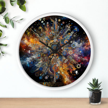 "Art corporel de la nuit étoilée : couleurs vives et traits tourbillonnants" - The Alien Wall Clock Body Art