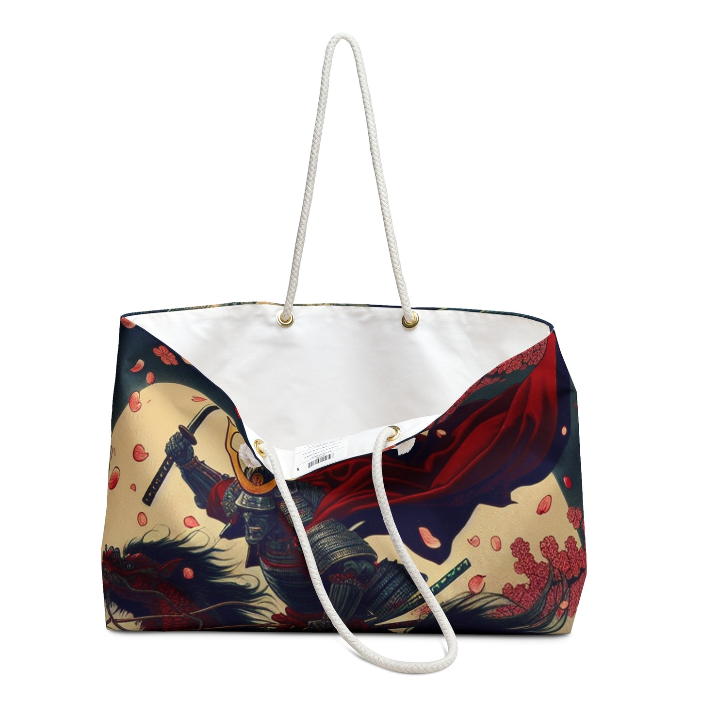 "Storming into Battle: A Samurai's Tale" - The Alien Weekender Bag Ukiyo-e (Japanese Woodblock Printing) Style