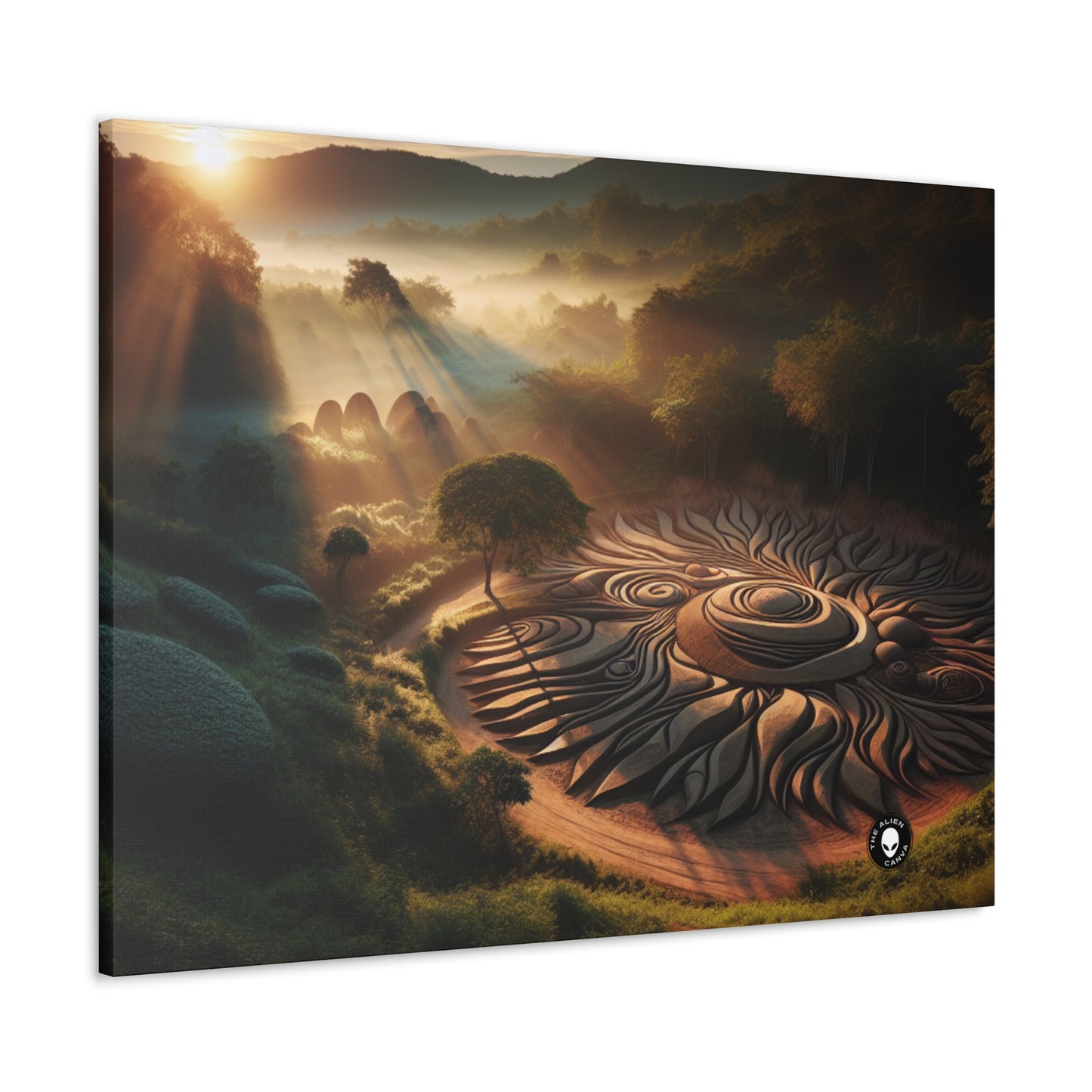 "Tapiz de la naturaleza: instalación de arte geométrico armonioso" - The Alien Canva Land Art