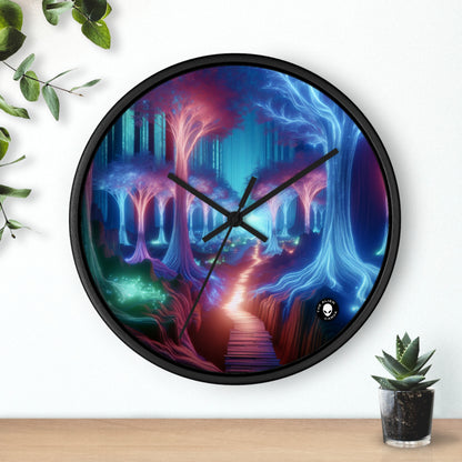 "Glowing Enchanted Forest: A Journey into the Unknown" - The Alien Wall Clock