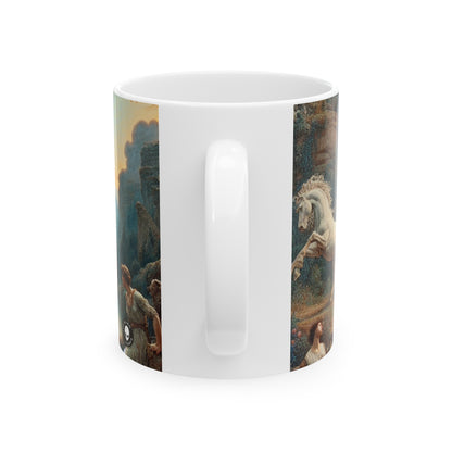 "Sunset Serenade: Un paisaje romántico" - Taza de cerámica The Alien 11oz Romanticismo