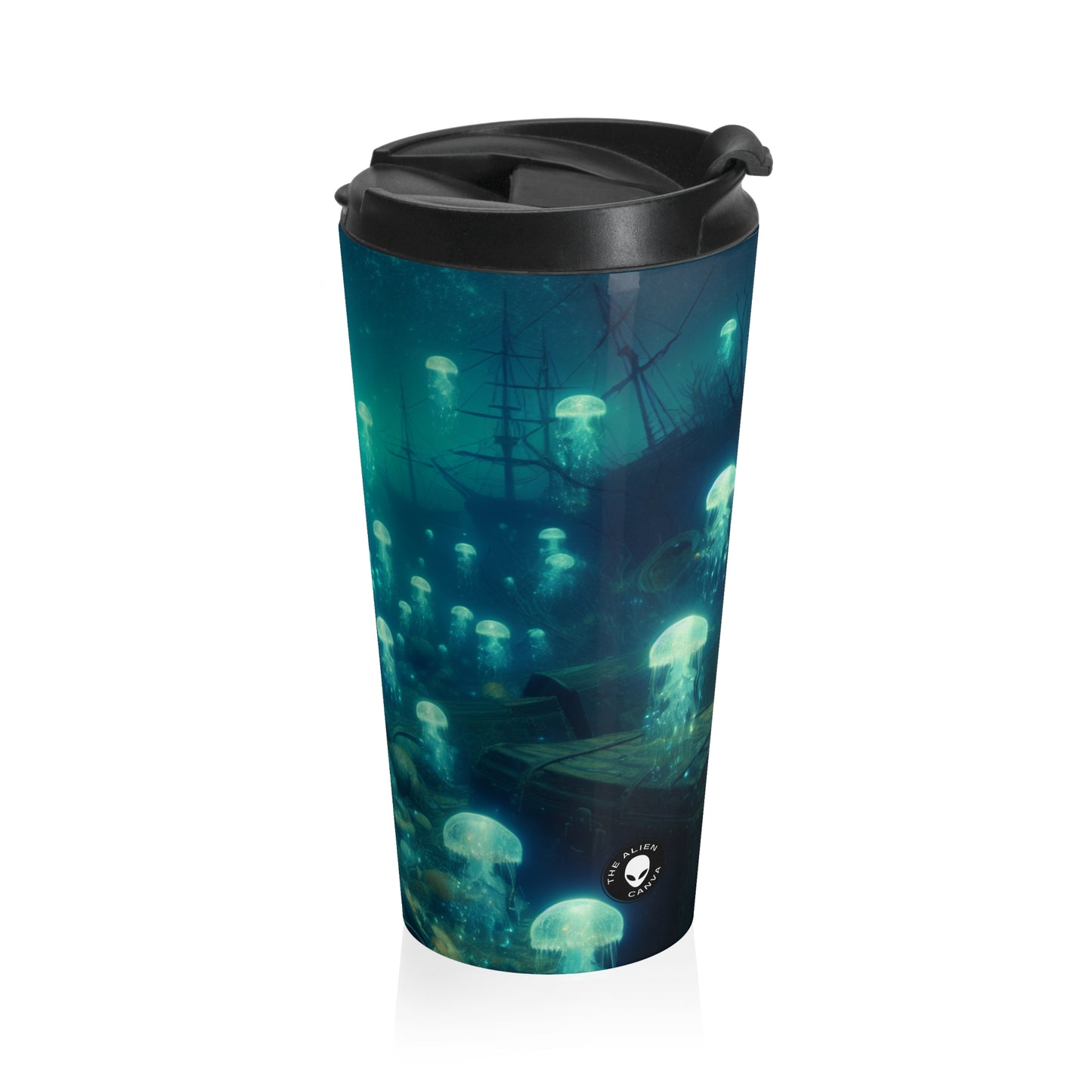 "Glowing Jellyfishes in the Deep" - The Alien Stainless Steel Travel Mug