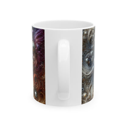 "Cybernetic Sentinel: A Futuristic Fusion of Man and Machine" - The Alien Ceramic Mug 11oz Bio-mechanical Art