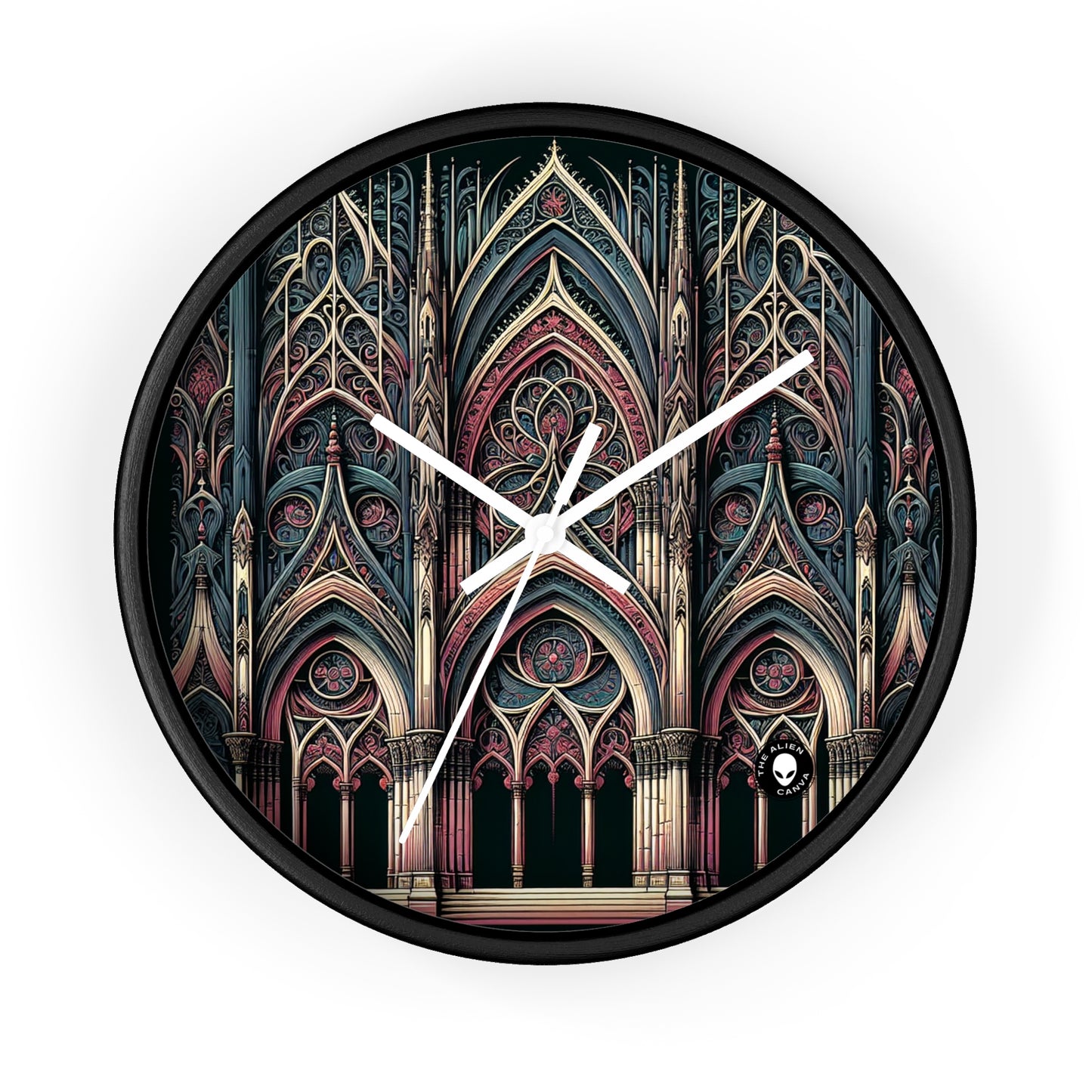 "Solace in Shadows: A Gothic Masterpiece of Eternal Darkness and Melancholic Beauty" - The Alien Wall Clock Gothic Art