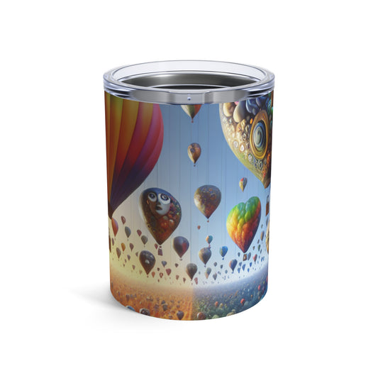 "Horizonte emocional: un paisaje surrealista con globos" - Vaso Alien de 10 oz