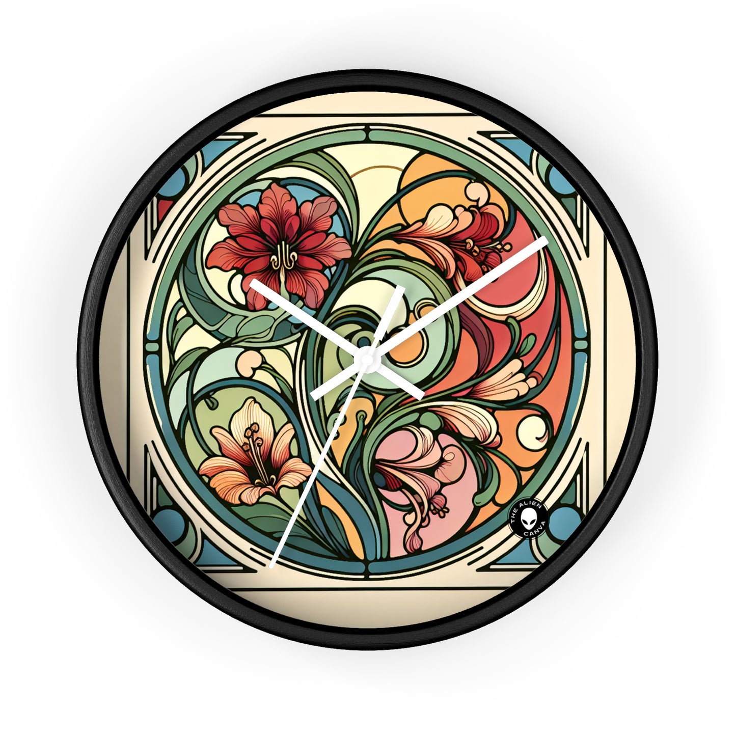 "Profundidades encantadoras: una oda Art Nouveau al reino submarino" - El reloj de pared alienígena Art Nouveau