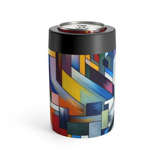 "City Pulse: A Vibrant Nighttime Geometric Journey" - The Alien Can Holder Hard-edge Painting