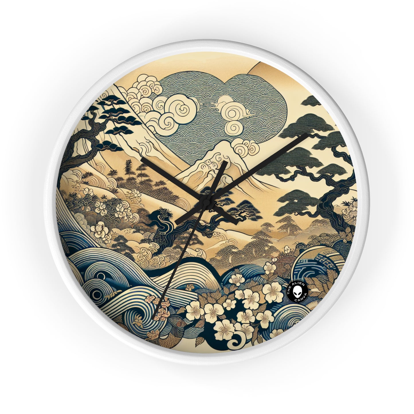 "Les rêves festifs d'Edo" - L'horloge murale extraterrestre Ukiyo-e (impression japonaise sur bois)