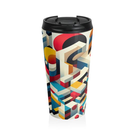 "Harmonious Balance: Geometric Abstract Art" - The Alien Stainless Steel Travel Mug Geometric Abstraction