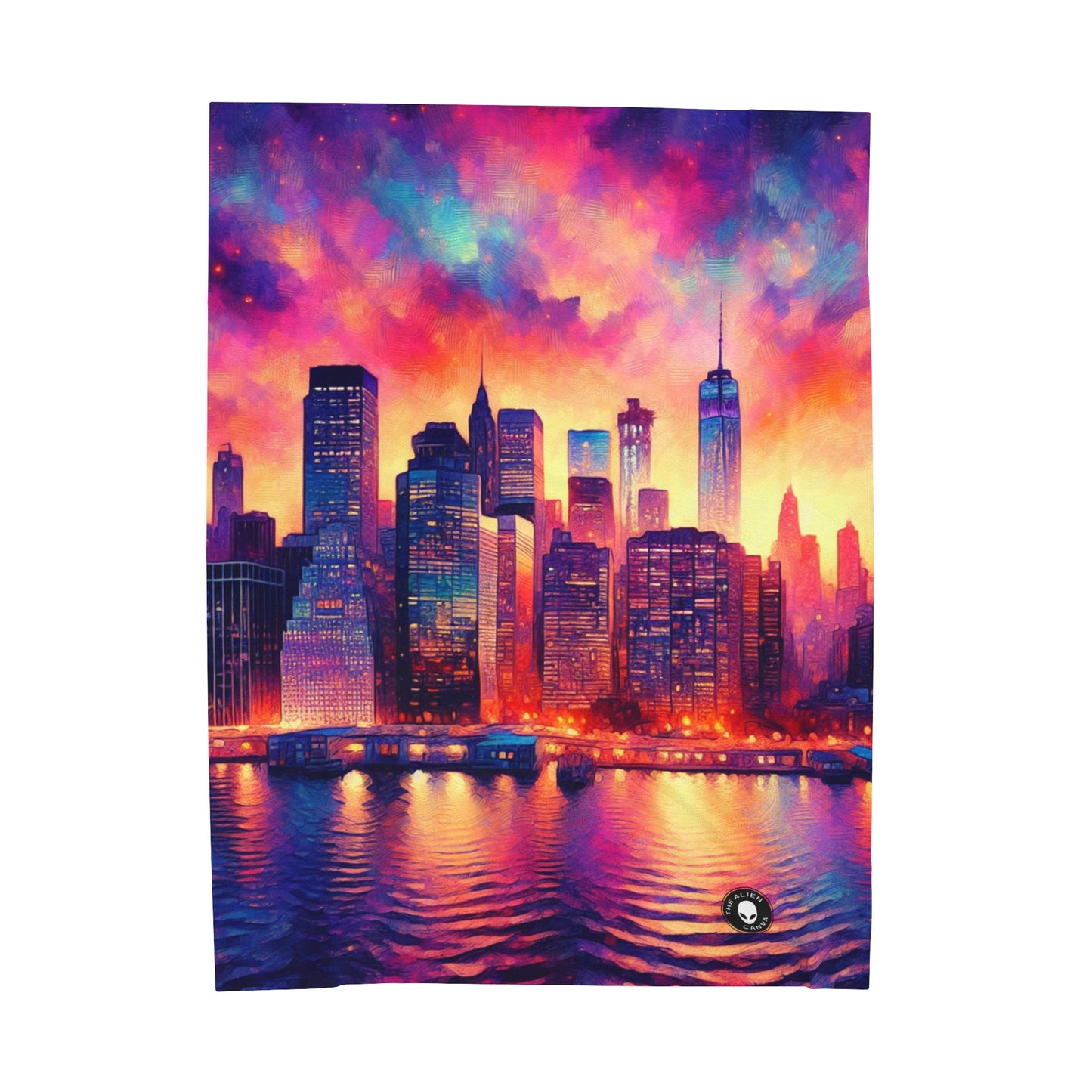 Hidden Oasis: A Spontaneous Impressionism Masterpiece in Vibrant Hues - The Alien Velveteen Plush Blanket Impressionism