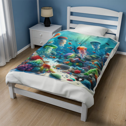 "Jellyfish Fantasy" - The Alien Velveteen Plush Blanket