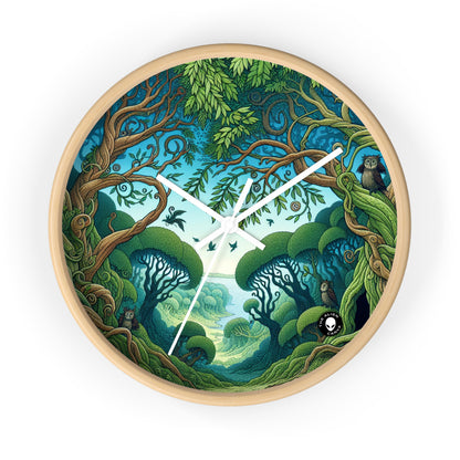 "Enchanted Woodland: Where Trees Dance and Creatures Roam" - The Alien Wall Clock