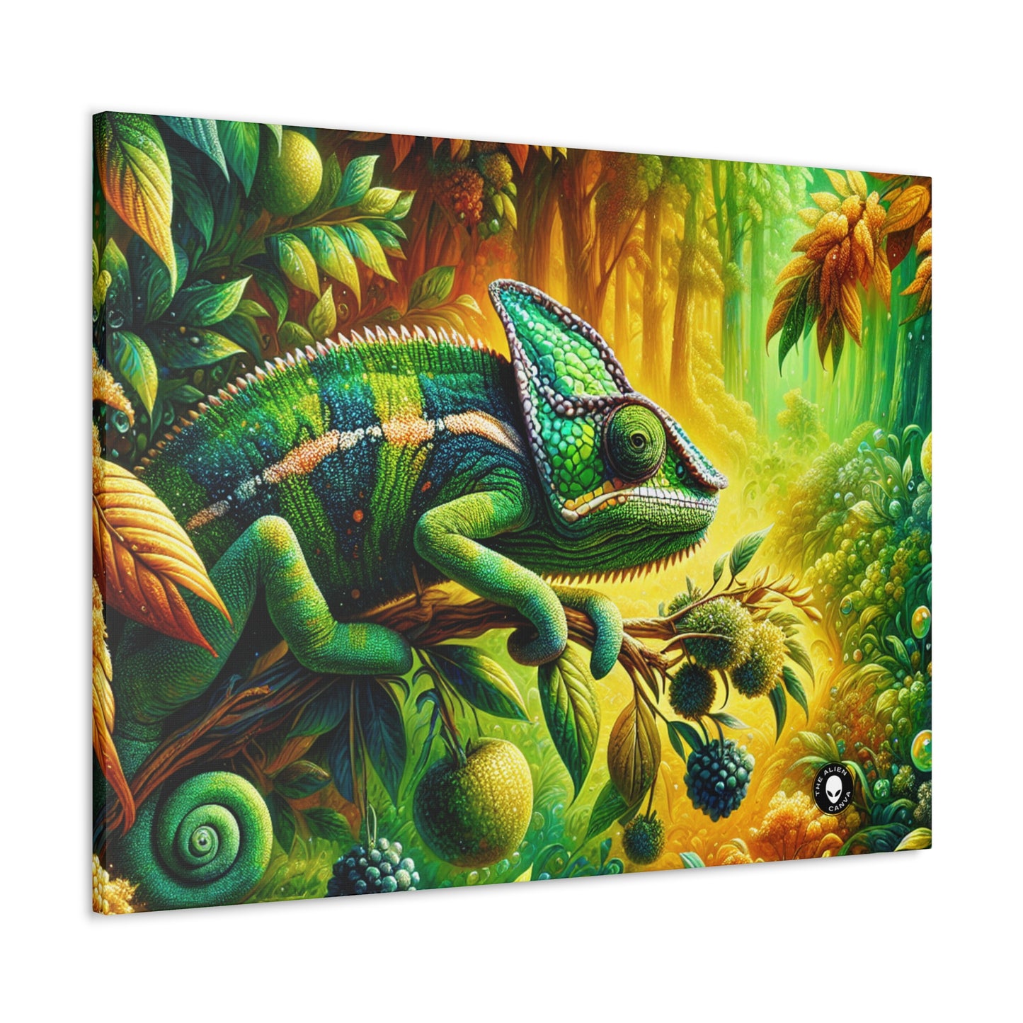 "Vibrant Woods and the Chameleon Camouflage" - The Alien Canva