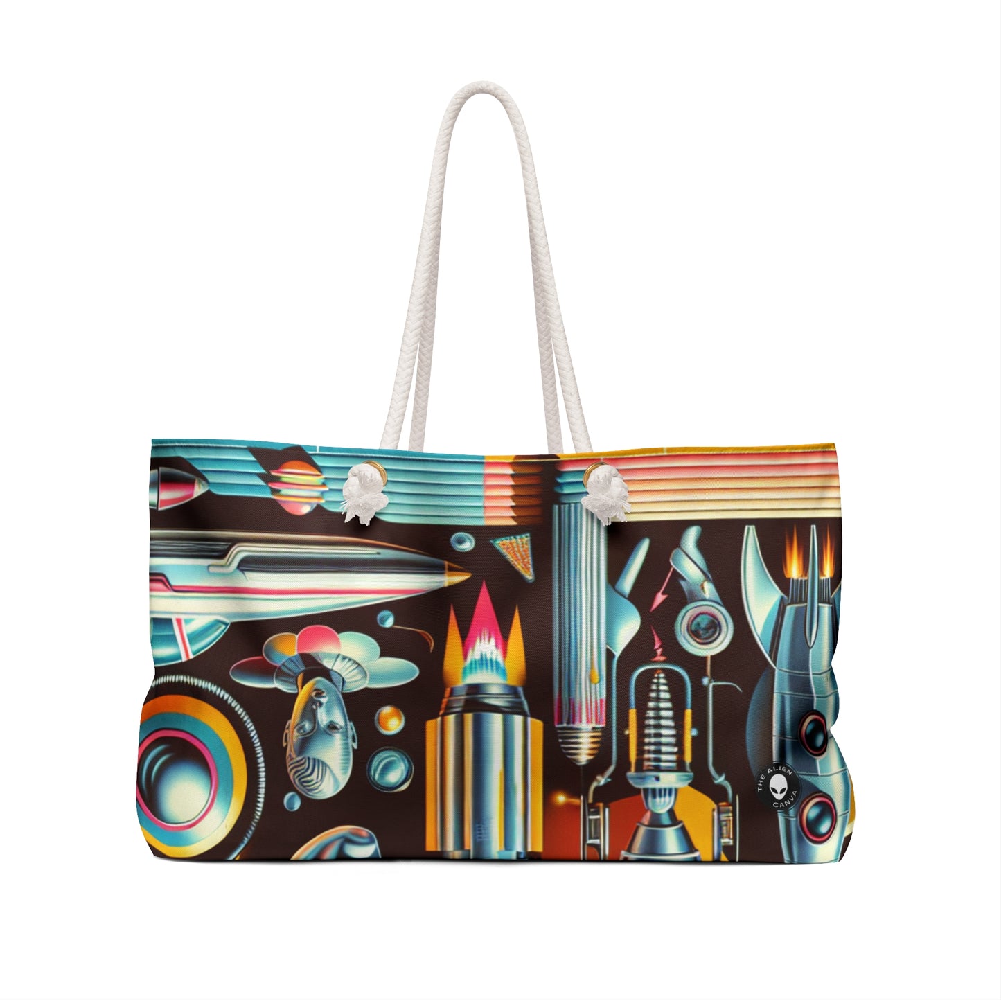 "Neon Deco: A Retro-Futuristic Utopia" - The Alien Weekender Bag Retro-futurism