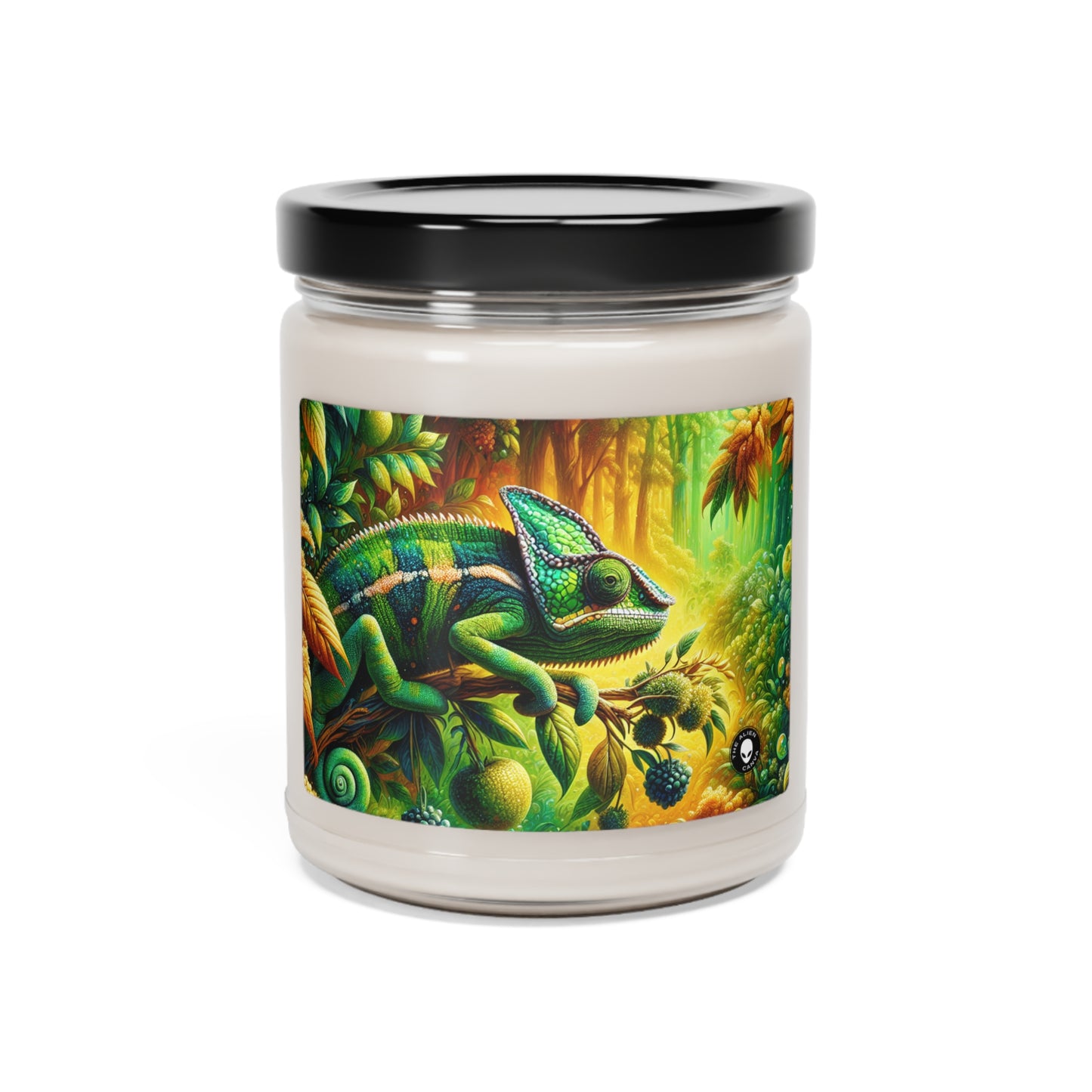 "Bois vibrants et camouflage caméléon" - La bougie de soja parfumée Alien 9oz