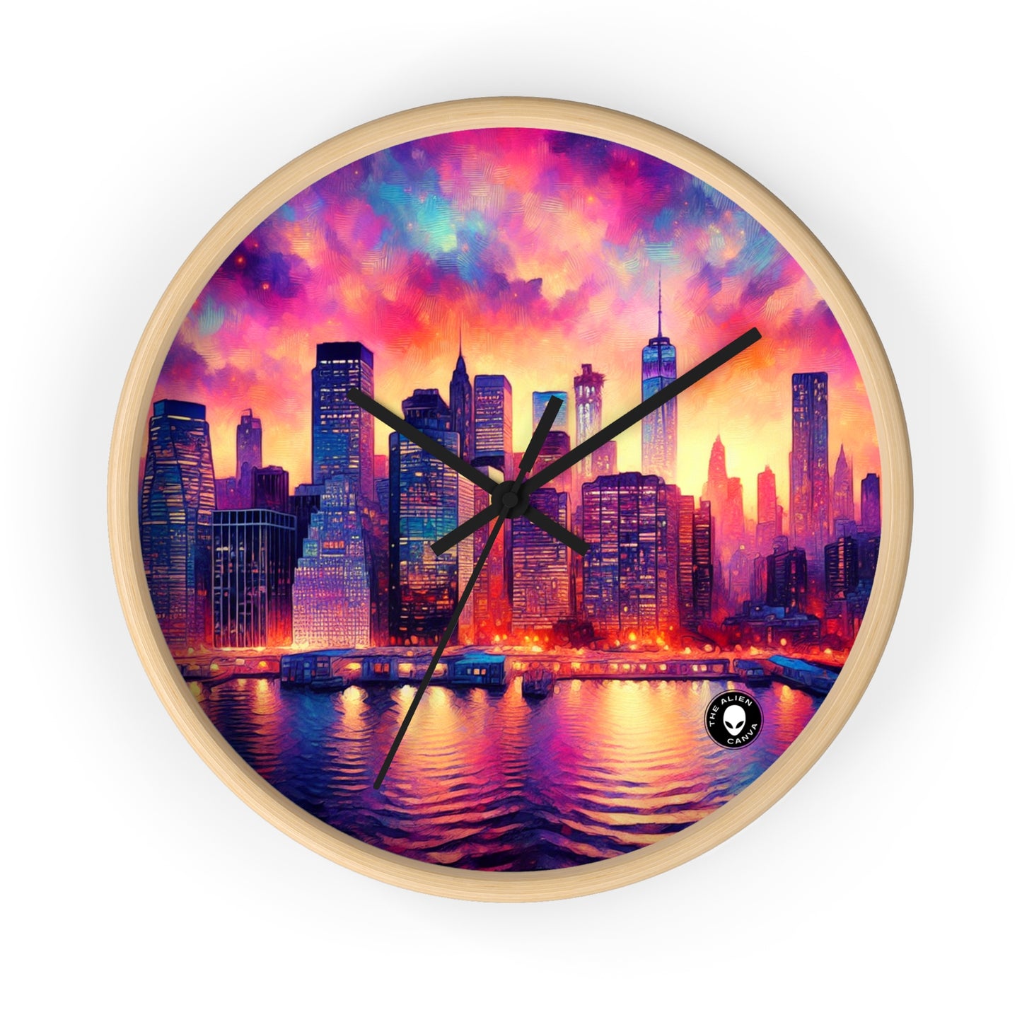 Oasis oculto: una obra maestra del impresionismo espontáneo en tonos vibrantes - The Alien Wall Clock Impressionism