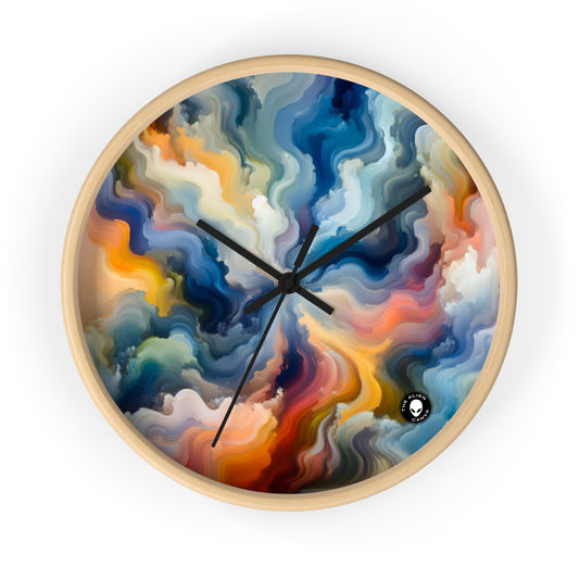 "Sunset Reflections: A Serene Color Field Painting" - The Alien Wall Clock Color Field Painting