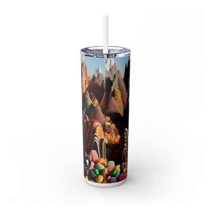 "Candyland: A Sweet Surrealistic Landscape" - The Alien Maars® Skinny Tumbler with Straw 20oz