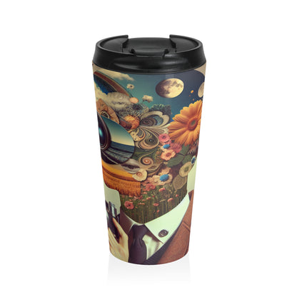 "Nature-Tech Fusion: A Photomontage Exploration" - The Alien Stainless Steel Travel Mug Photomontage