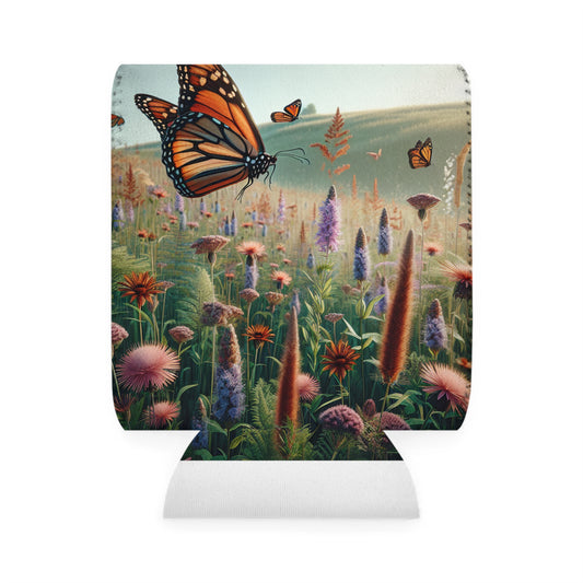 "A Monarch in Wildflower Meadow" - The Alien Can Cooler Sleeve Realism Style