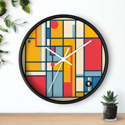 "De Stijl Grid: una composición de color minimalista" - El reloj de pared alienígena De Stijl