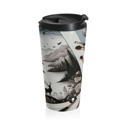 "Twilight Serenity: A Romantic Landscape" - The Alien Stainless Steel Travel Mug Romanticism