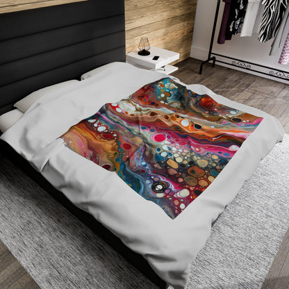 "Colores cósmicos: creación de un fascinante vertido acrílico inspirado en nebulosas celestes" - The Alien Velveteen Plush Blanket Acrylic Pouring