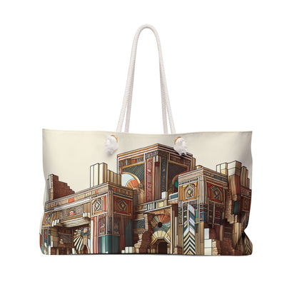 "Deco Ruins: Geometric Art in an Ancient Setting" - The Alien Weekender Bag Art Deco Style