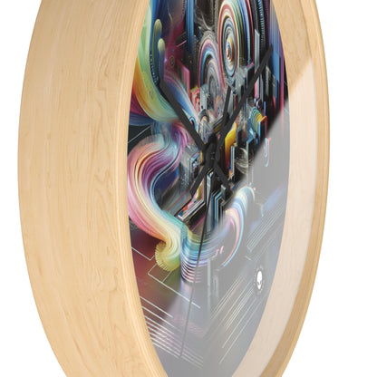 "Neon Nights: A Futuristic Urban Dream" - The Alien Wall Clock Digital Art