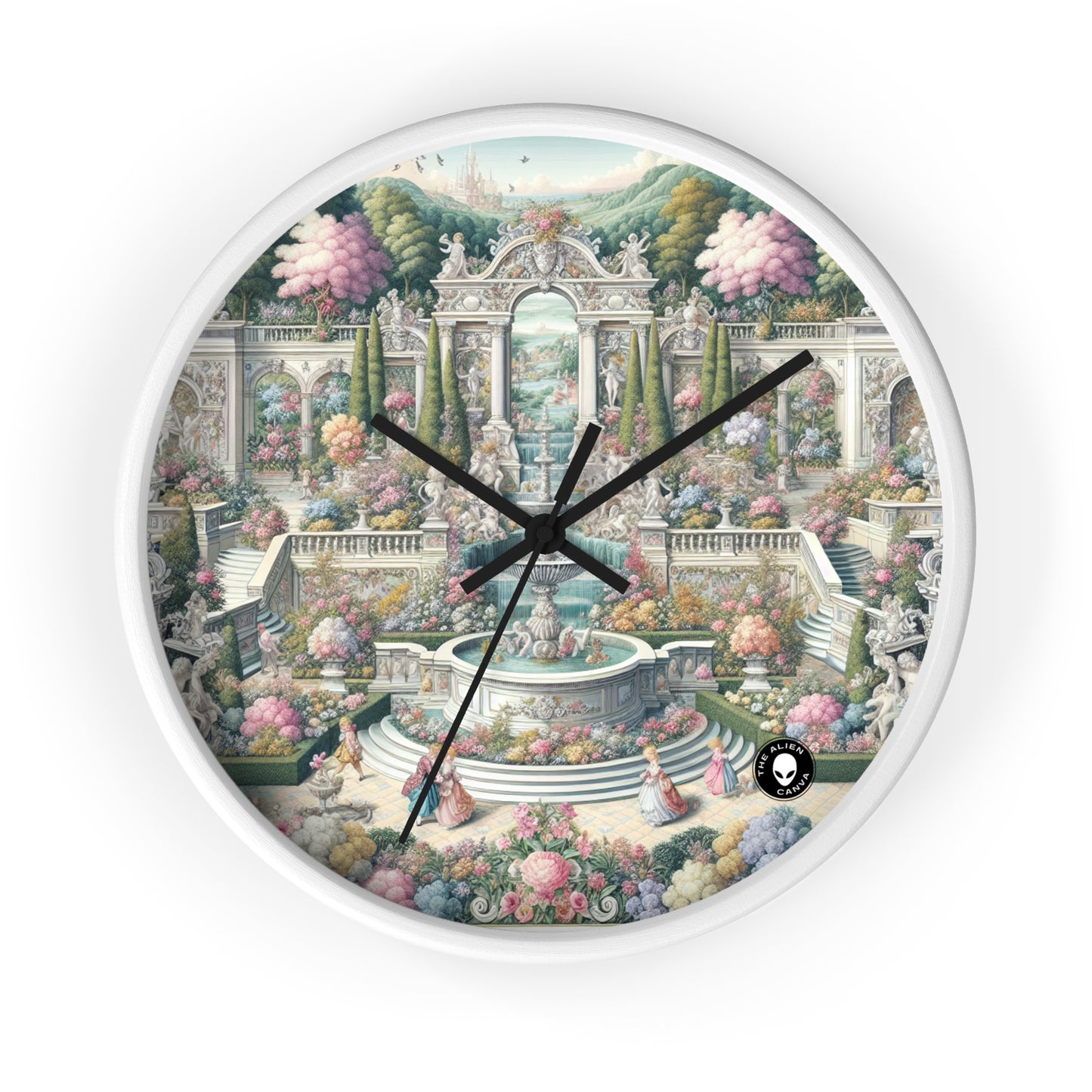 "Garden Elegance: A Rococo Affair" - L'horloge murale Alien Rococo