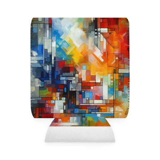 "Optimistic Progress: An Abstract Artwork" - The Alien Can Cooler Sleeve Abstract Art