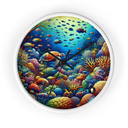 "Marine Paradise: Colorful Coral Reef Wildlife" - The Alien Wall Clock