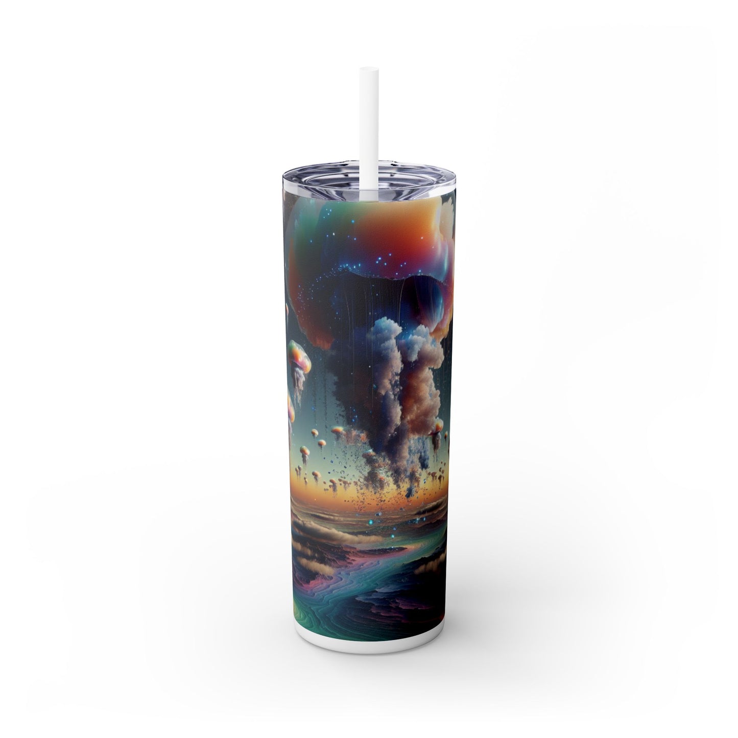 "Jellyfish Sky : Un monde surréaliste" - The Alien Maars® Skinny Tumbler avec paille 20oz