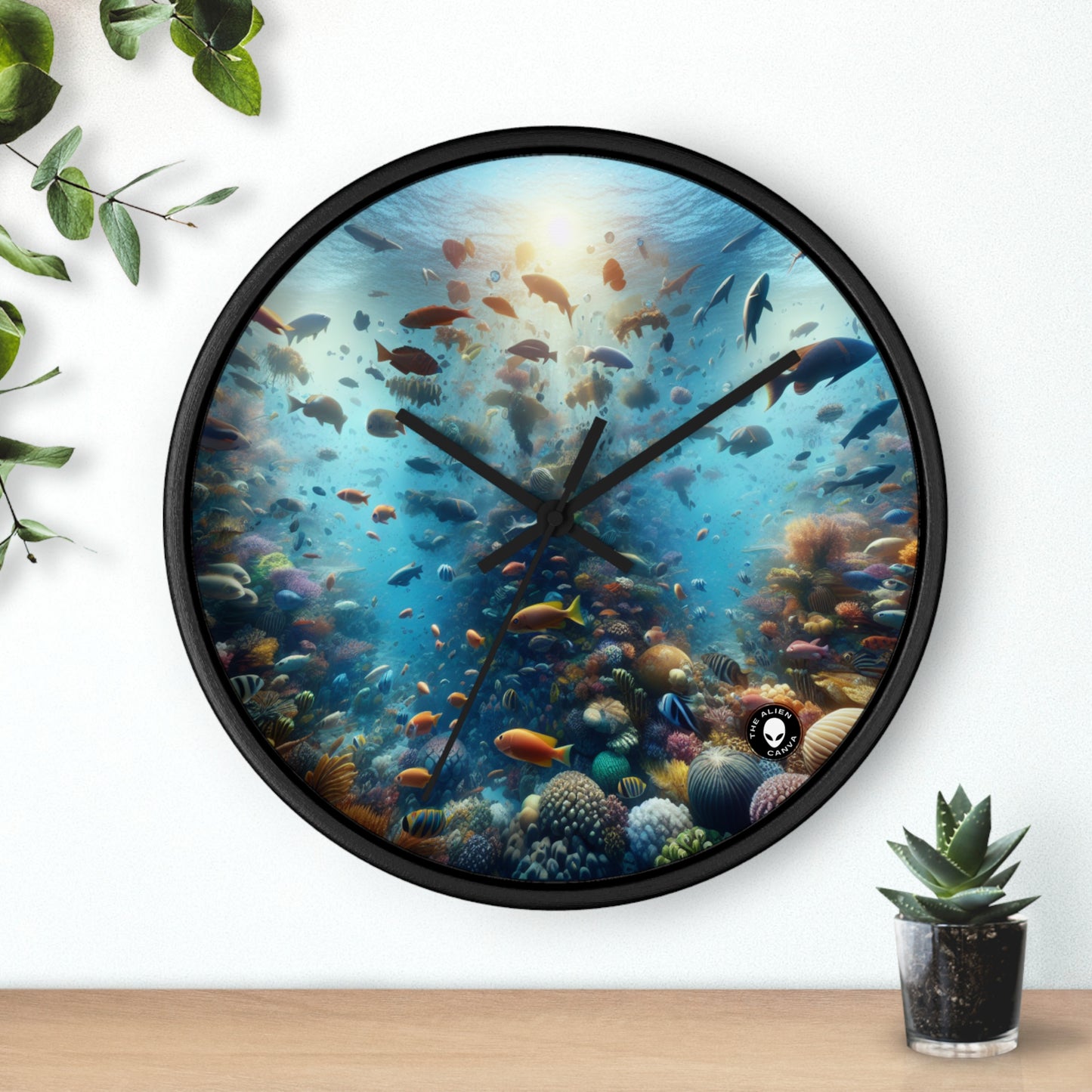 "Glimmering Reef: A Colorful Underwater Wonderland" - The Alien Wall Clock