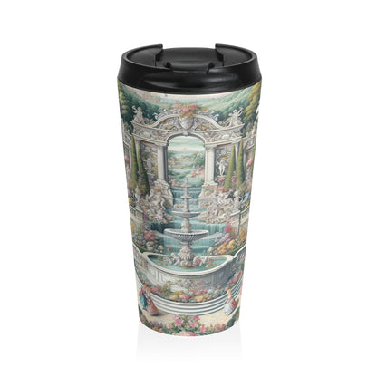 "Garden Elegance: A Rococo Affair" - The Alien Mug de voyage en acier inoxydable Rococo