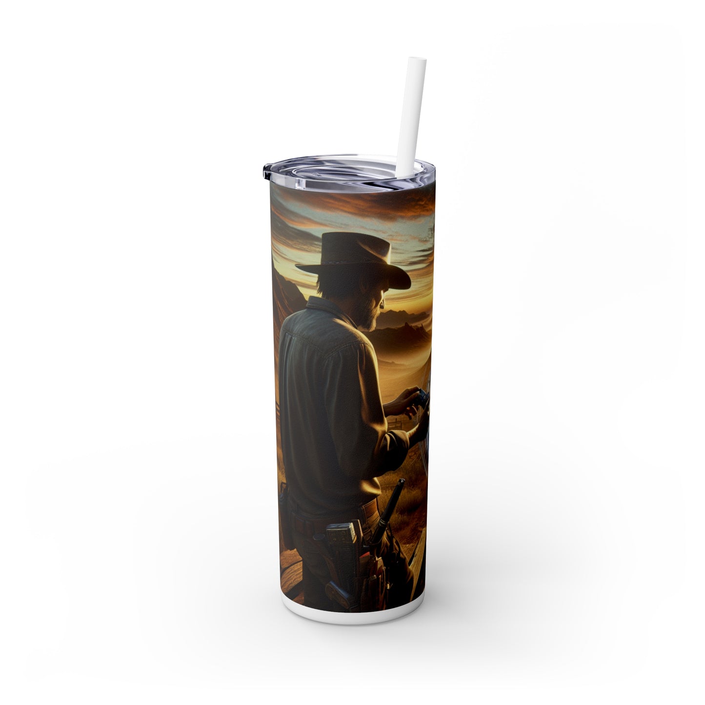 "Expressions éternelles : Portraits d'émotion brute" - The Alien Maars® Skinny Tumbler avec paille 20oz Photoréalisme