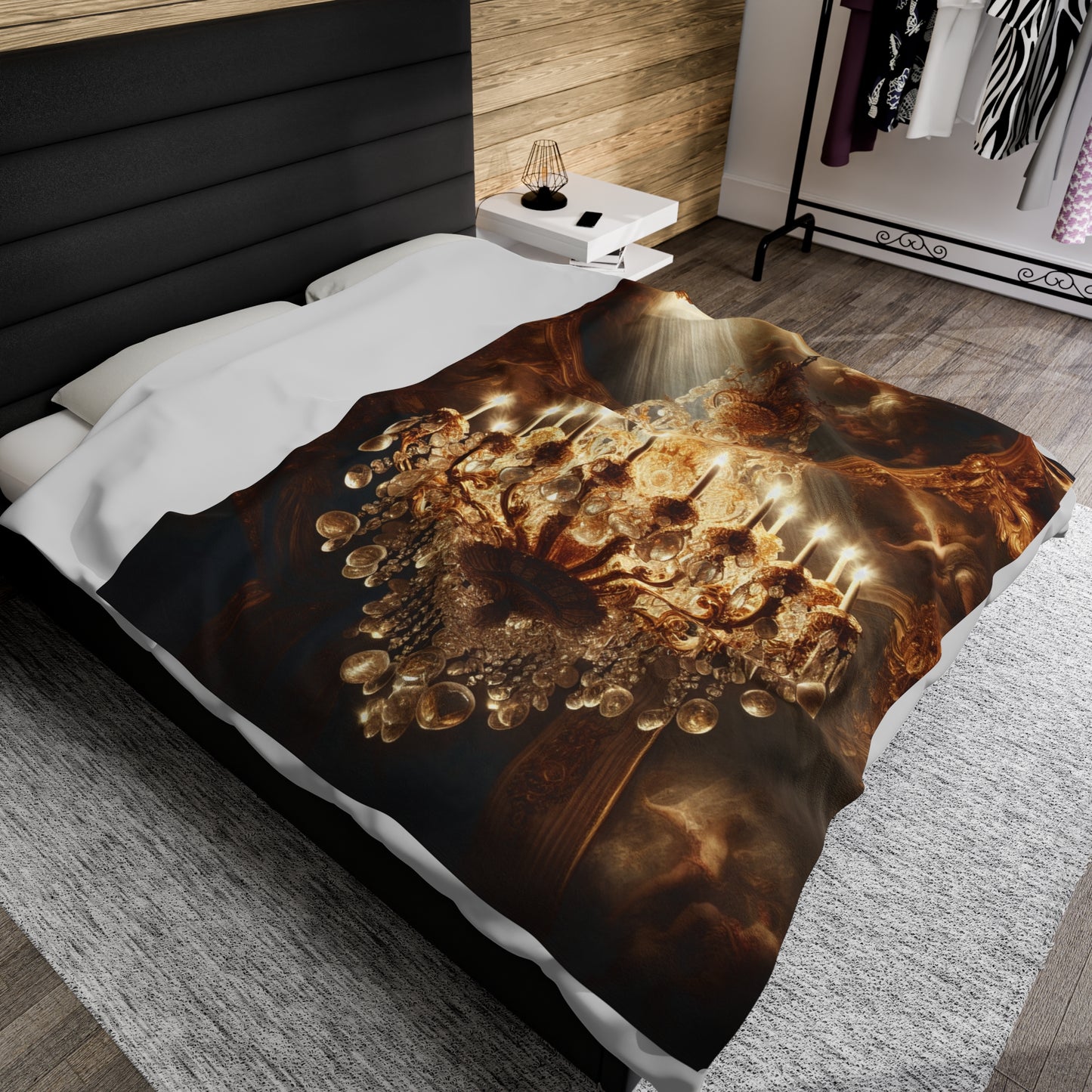 "Heavenly Splendor" - The Alien Velveteen Plush Blanket Baroque Style