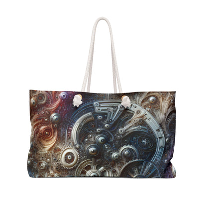 "Cybernetic Sentinel: A Futuristic Fusion of Man and Machine" - The Alien Weekender Bag Bio-mechanical Art