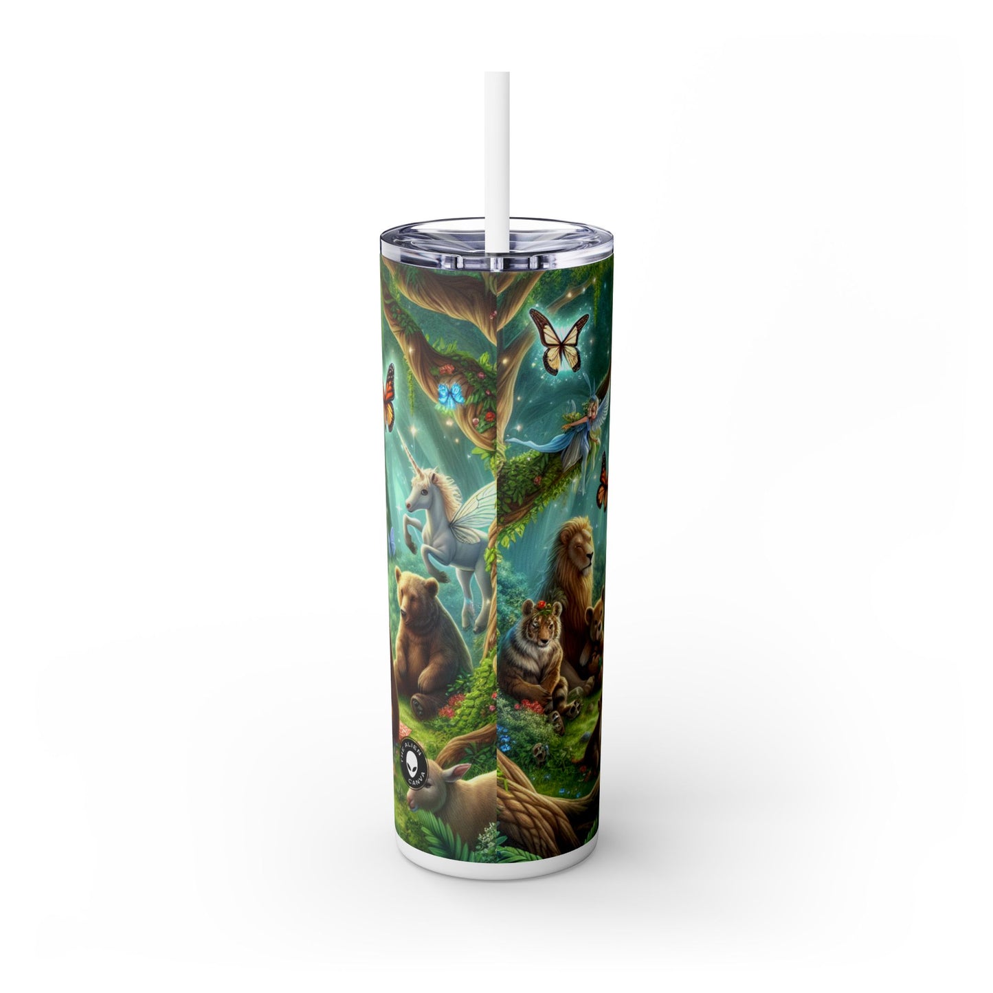 "Enchanted Forest Picnic" - The Alien Maars® Skinny Tumbler with Straw 20oz